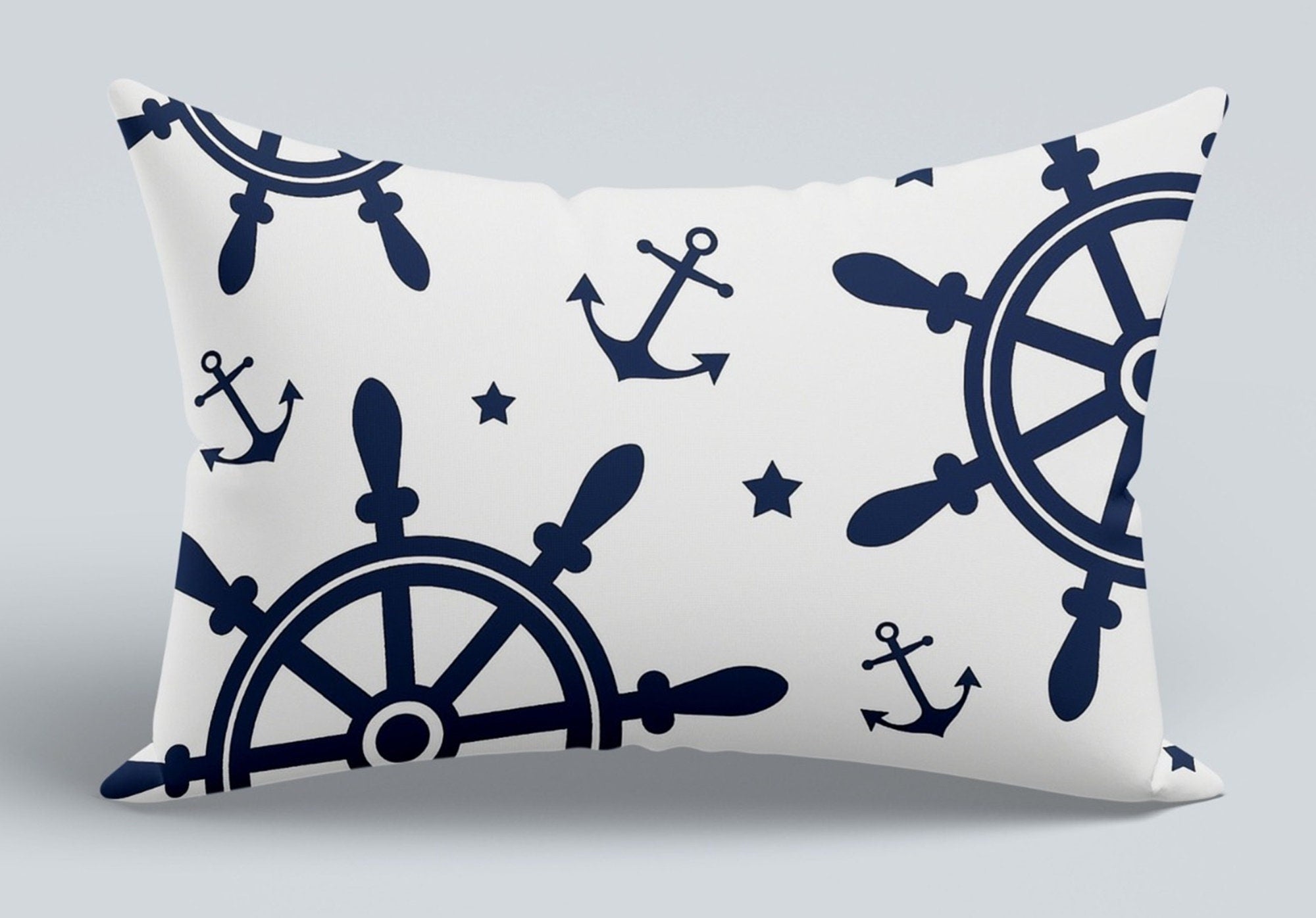 Anchor Pillow Cover, Sailor Anchor Pillowcase, Boat Cushion Cover, Nautical Pillow Cover, Lake Pillowcase, Beach Pillow, Nautical Decor