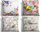 Floral Bird Pillow Case, Bird Pattern Pillow Cover, Tree Branch Pattern Pillow Case, Birds Throw Pillow Cover, Birds Home Decor