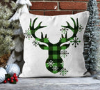 Christmas Pillowcase, Xmas Holiday Throw Pillow, Christmas Cat Pillow Cover, Christmas Deer Pillow Cover, Xmas Holiday Decor