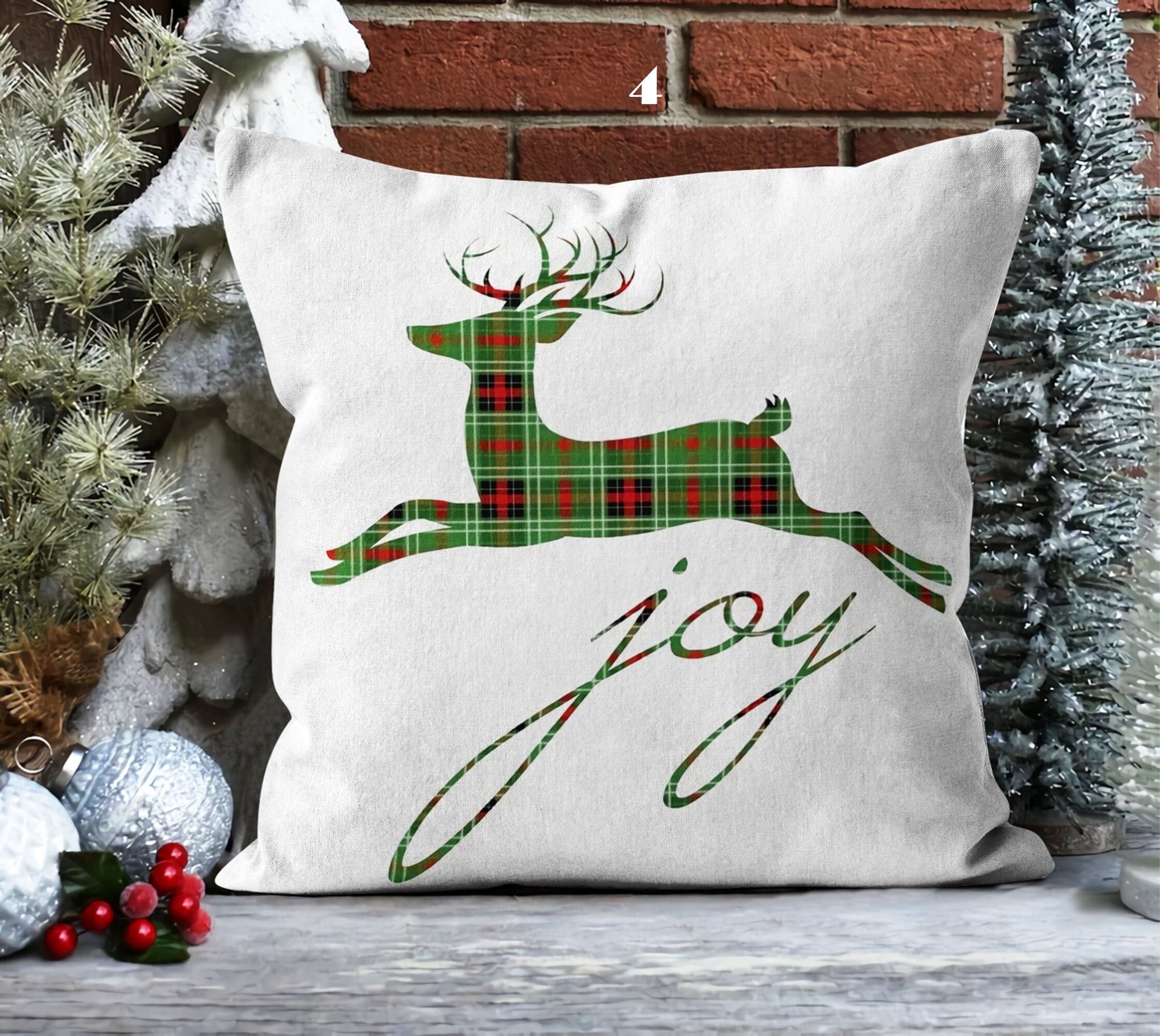 Christmas Pillowcase, Xmas Holiday Throw Pillow, Christmas Cat Pillow Cover, Christmas Deer Pillow Cover, Xmas Holiday Decor