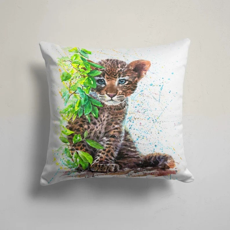 Leopard Pillow Cover, African Animal Pillow, Tiger Pillow, Jungle Decorative Pillow, Panthers Pillow, Cheetah Pillow