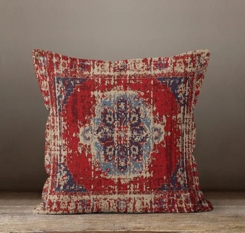 Rug Pillow Cover, Ethnic Pillow Cover, Boho Pillow, Southwestern Pillowcase, Decorative Pillow, Bohemian Pillow, Kilim Cushion Cover