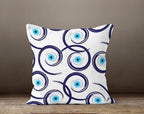 Evil Eye Pillow Cover, Good Luck Home Decor, Eyelash Modern Home Decor, Blau Ethnic Cushion, Protection Eye Pillow