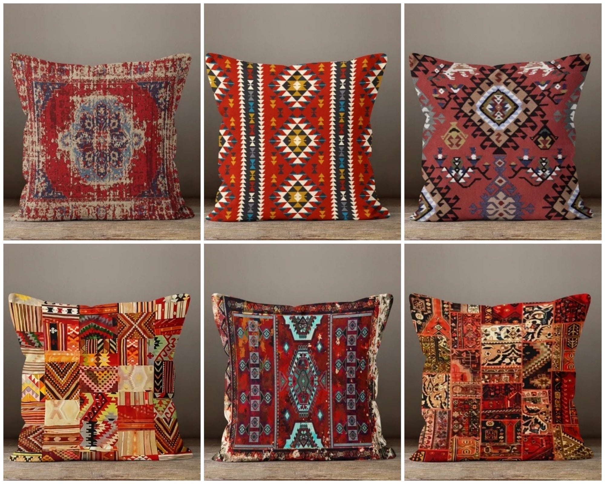 Rug Pillow Cover, Ethnic Pillow Cover, Boho Pillow, Southwestern Pillowcase, Decorative Pillow, Bohemian Pillow, Kilim Cushion Cover