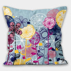 Floral Pillow Cover, Boho Flowers Pillow Cover, Floral Pillow Home Decor, Summer Trend Cushion, Decorative Pillow Case, Digital Print Pillow