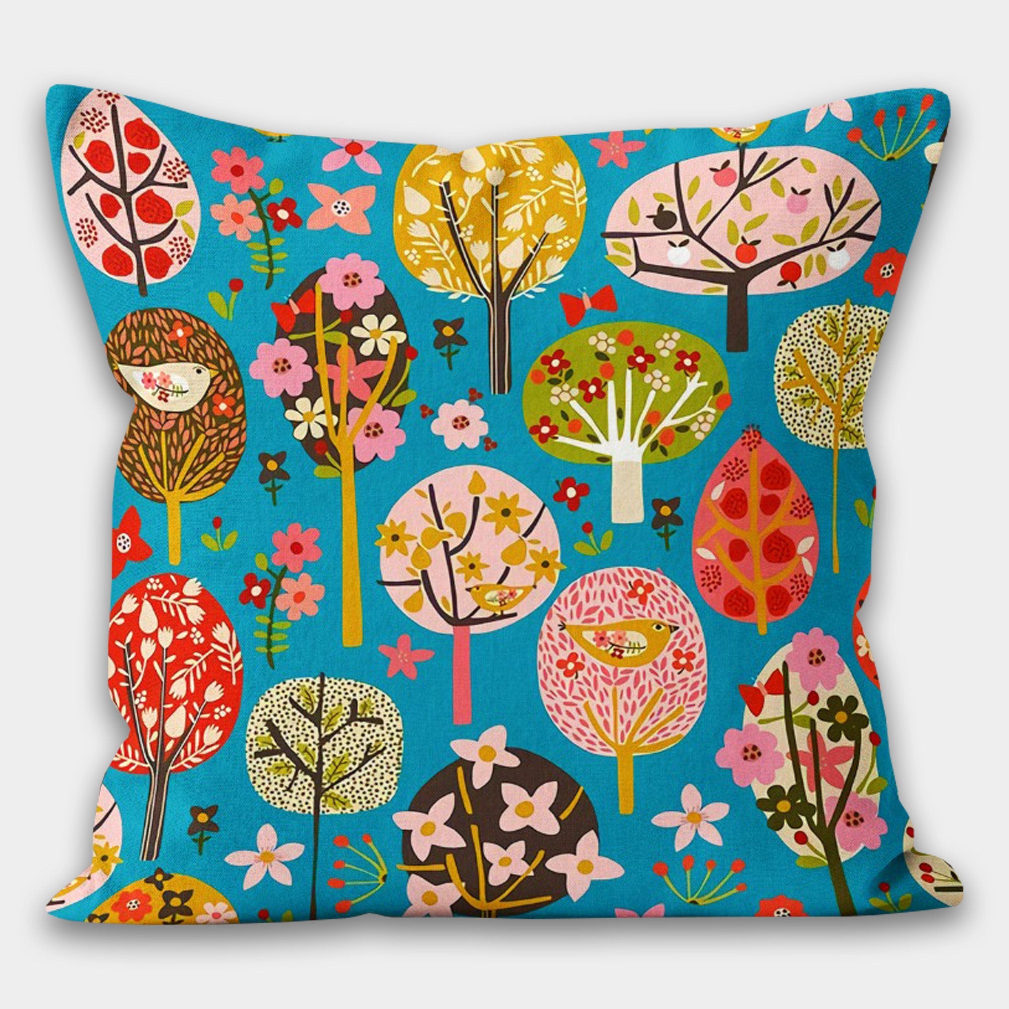 Floral Pillow Cover, Boho Flowers Pillow Cover, Floral Pillow Home Decor, Summer Trend Cushion, Decorative Pillow Case, Digital Print Pillow
