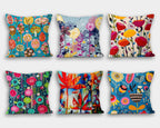 Floral Pillow Cover, Boho Flowers Pillow Cover, Floral Pillow Home Decor, Summer Trend Cushion, Decorative Pillow Case, Digital Print Pillow