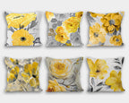 Yellow Flower Pillow Covers, Flower Cushion, Summer Pillow Covers, Summer Trend, Decorative Couch Pillow, Flower Home Decor, Yellow Cushion