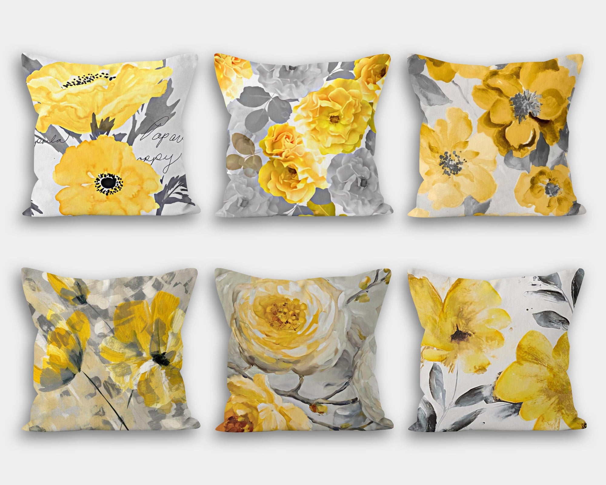 Yellow Flower Pillow Covers, Flower Cushion, Summer Pillow Covers, Summer Trend, Decorative Couch Pillow, Flower Home Decor, Yellow Cushion