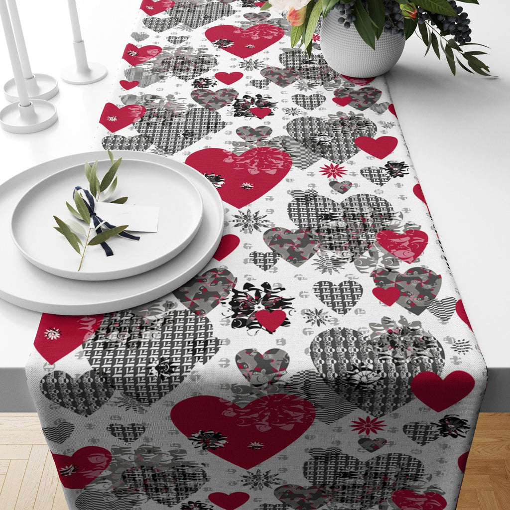 Valentine's Day Table Runner, Valentine's Day Table Decoration, Valentine's Day Gift, Red Heart Runners, Love Home Decor, Valentine's Table