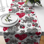 Valentine's Day Table Runner, Valentine's Day Table Decoration, Valentine's Day Gift, Red Heart Runners, Love Home Decor, Valentine's Table