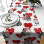 Valentine's Day Table Runner, Valentine's Day Table Decoration, Valentine's Day Gift, Red Heart Runners, Love Home Decor, Valentine's Table