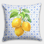 Lemon Pillow Covers, Lemon Fruit Cushion Pillow, Outdoor Lemon Pillows, Floral Summer Pillow, Lemon Kitchen Decor, Lemons Home Decor