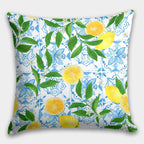 Lemon Pillow Covers, Lemon Fruit Cushion Pillow, Outdoor Lemon Pillows, Floral Summer Pillow, Lemon Kitchen Decor, Lemons Home Decor