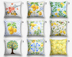 Lemon Pillow Covers, Lemon Fruit Cushion Pillow, Outdoor Lemon Pillows, Floral Summer Pillow, Lemon Kitchen Decor, Lemons Home Decor