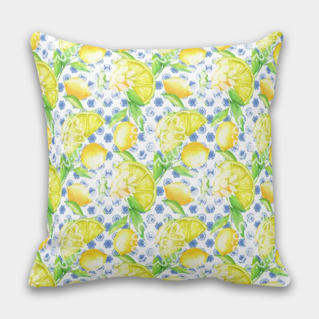 Yellow Lemon Pillow Covers, Lemon Pillow Case, Floral Summer Pillow, Lemon Kitchen Pillow Decor, Outdoor Lemon Pillows, Lemons Home Decor