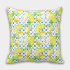 Yellow Lemon Pillow Covers, Lemon Pillow Case, Floral Summer Pillow, Lemon Kitchen Pillow Decor, Outdoor Lemon Pillows, Lemons Home Decor
