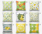 Yellow Lemon Pillow Covers, Lemon Pillow Case, Floral Summer Pillow, Lemon Kitchen Pillow Decor, Outdoor Lemon Pillows, Lemons Home Decor