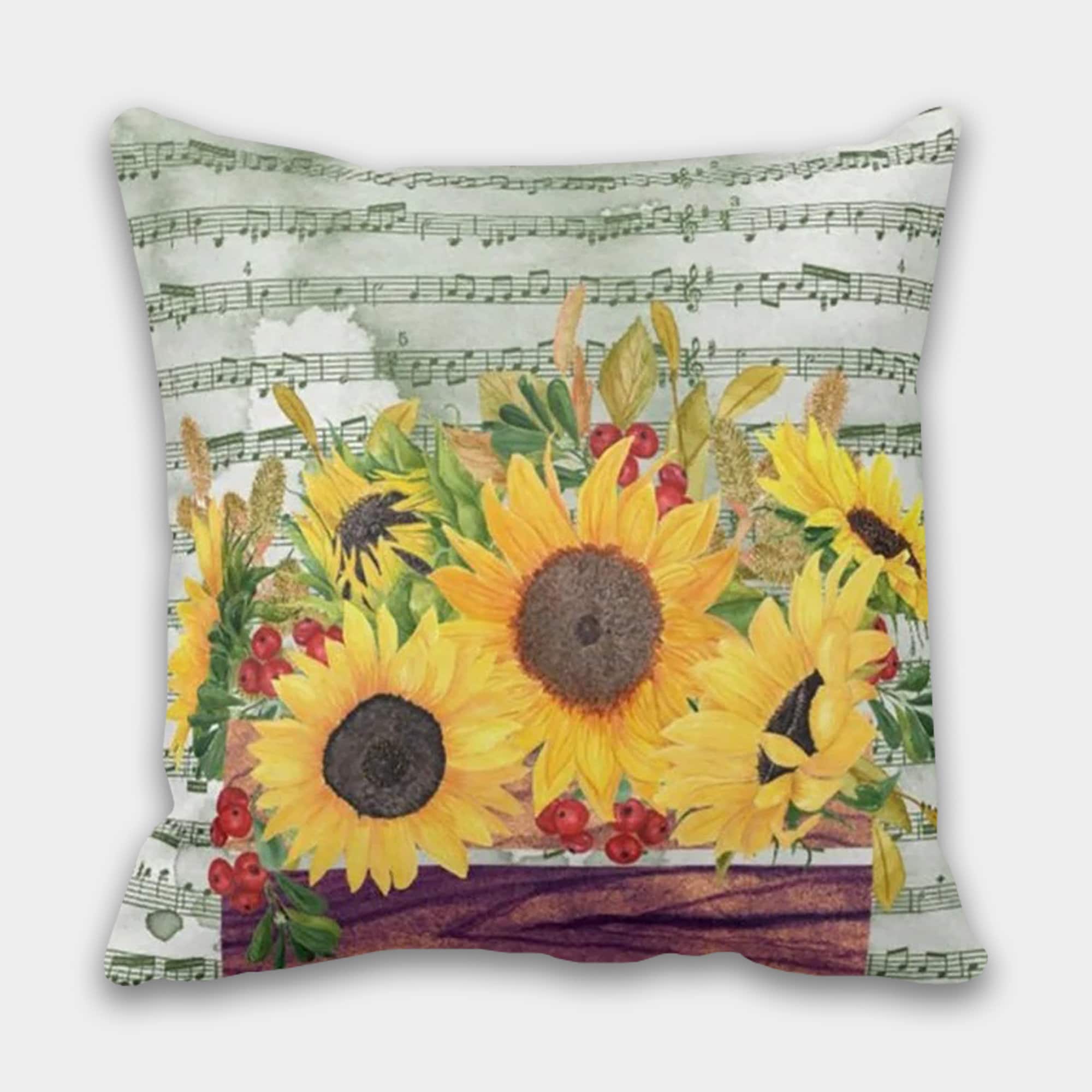 Sunflowers Pillow Covers, Yellow Sunflowers Pillow, Sunflowers Cushion, Yellow Pillow Covers 16x16 18x18 20x20 24x24, Floral Pillow