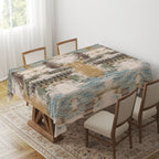 Ethnic Boho Tablecloth, Rug Tablecloth, Kilim Rug Print Tablecloth, Southwestern Aztec Tablecloth, Boho Home Decor, Decorative Tablecloth