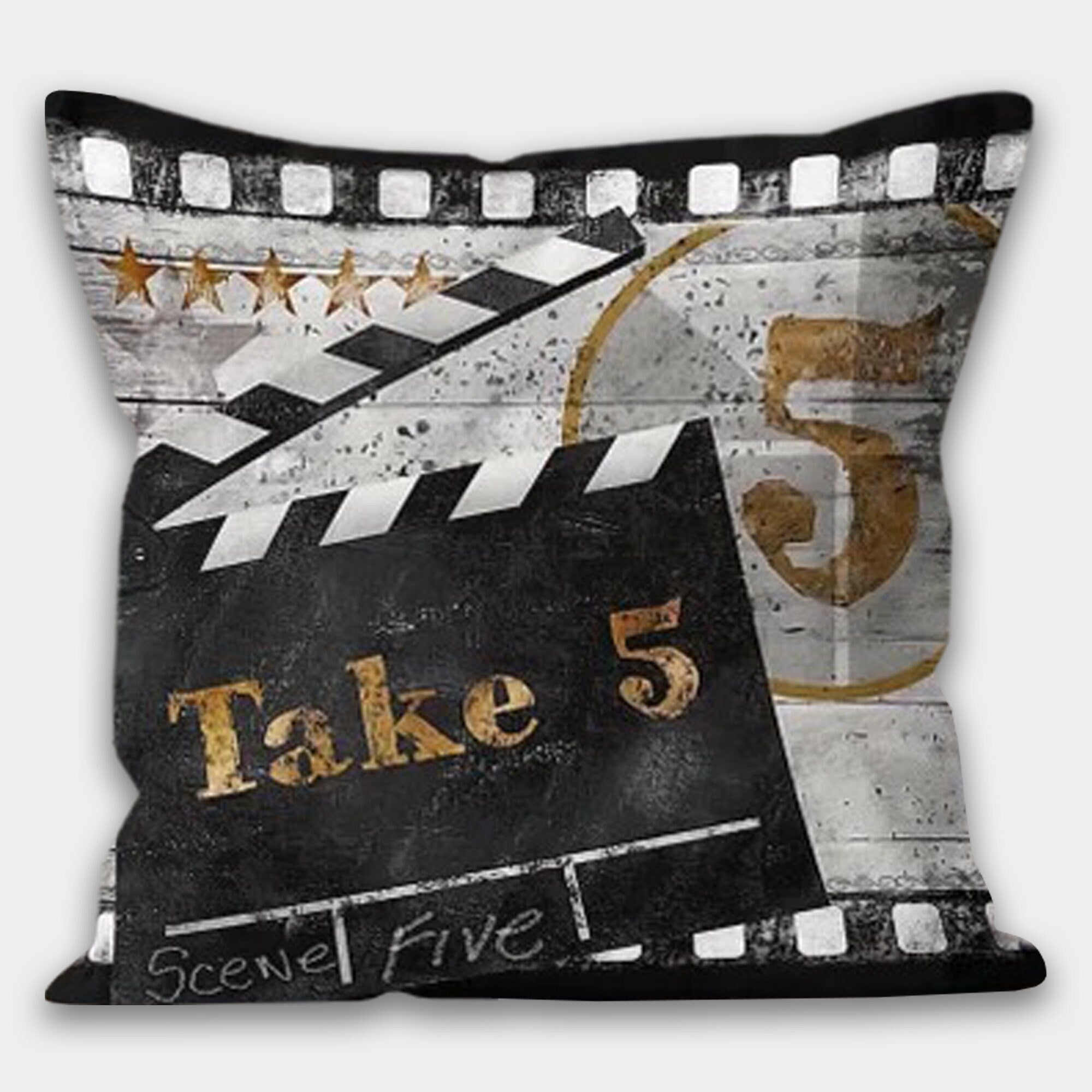 Cinema Pillowcase, Movie Night Pillow Cover, Modern Pillow, Movie Home Decor, Cinema Cushion Cover, Movie Hollywood Throw Pillow Case