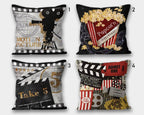 Cinema Pillowcase, Movie Night Pillow Cover, Modern Pillow, Movie Home Decor, Cinema Cushion Cover, Movie Hollywood Throw Pillow Case