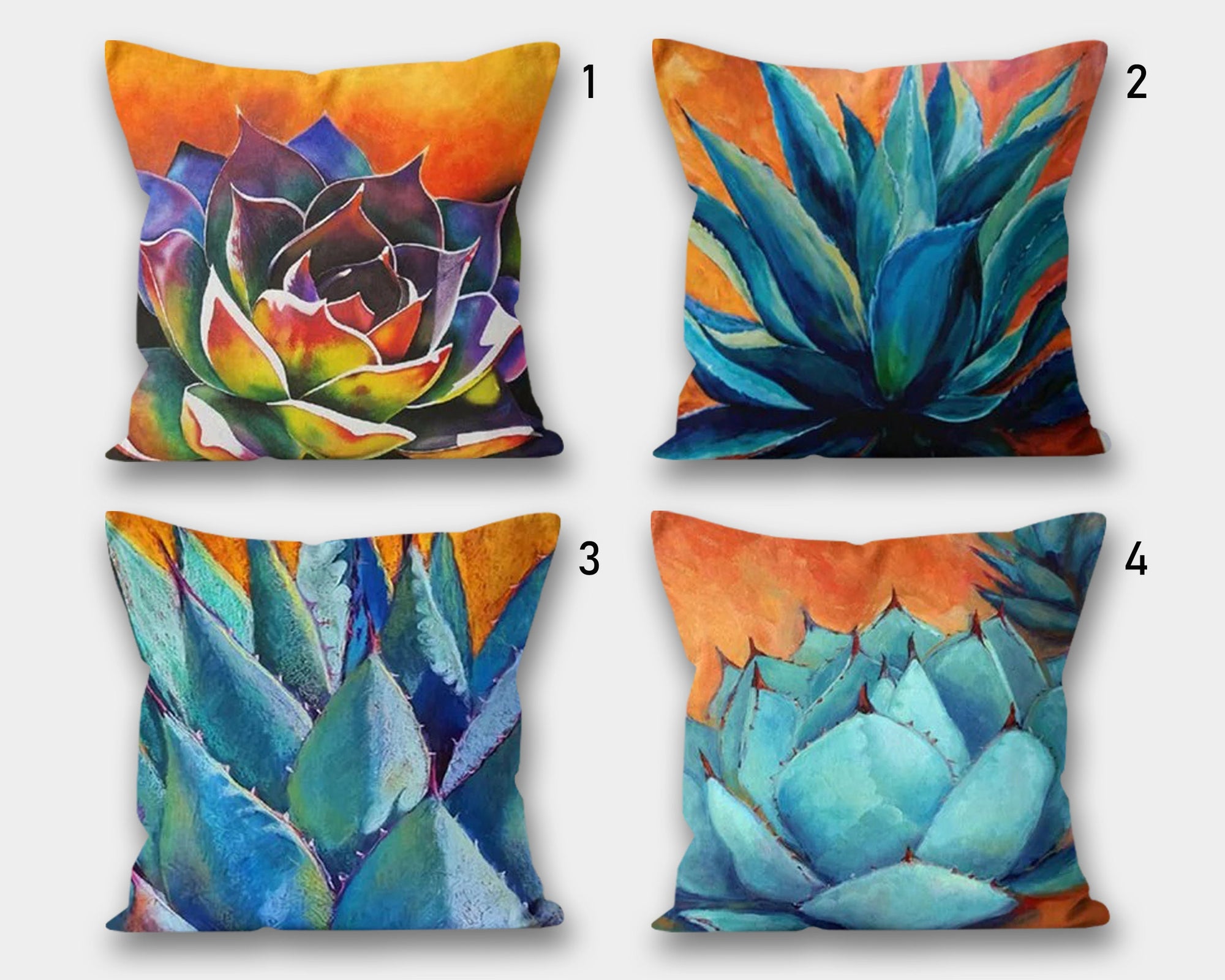 Succulent Flower Pillow Cover, Succulent Pillow, Cactus Pillow Case, Floral Pillow Cover, Plant Pillow, Succulent Cushioncal