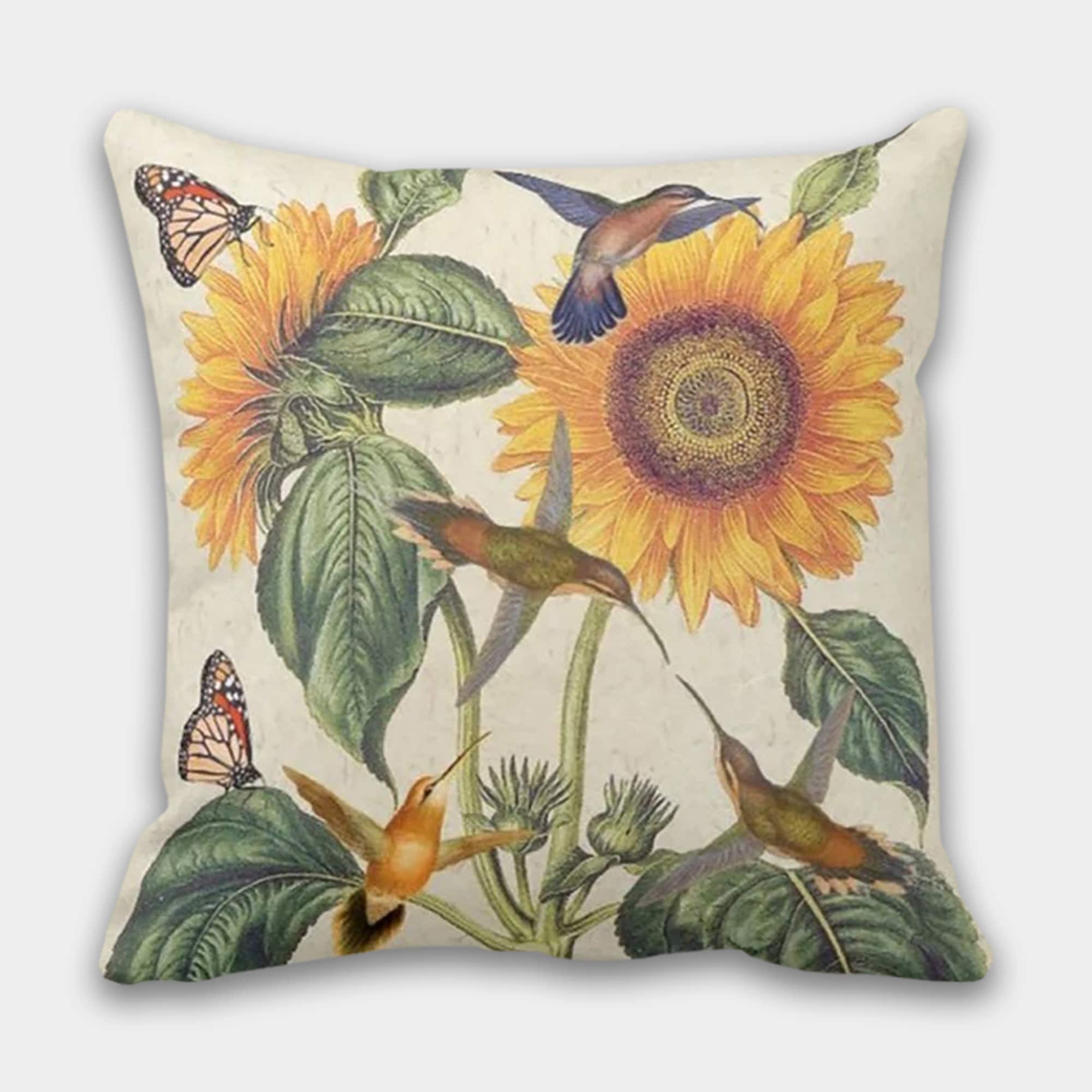 Sunflowers Pillow Covers, Yellow Sunflowers Pillow, Sunflowers Cushion, Yellow Pillow Covers 16x16 18x18 20x20 24x24, Floral Pillow