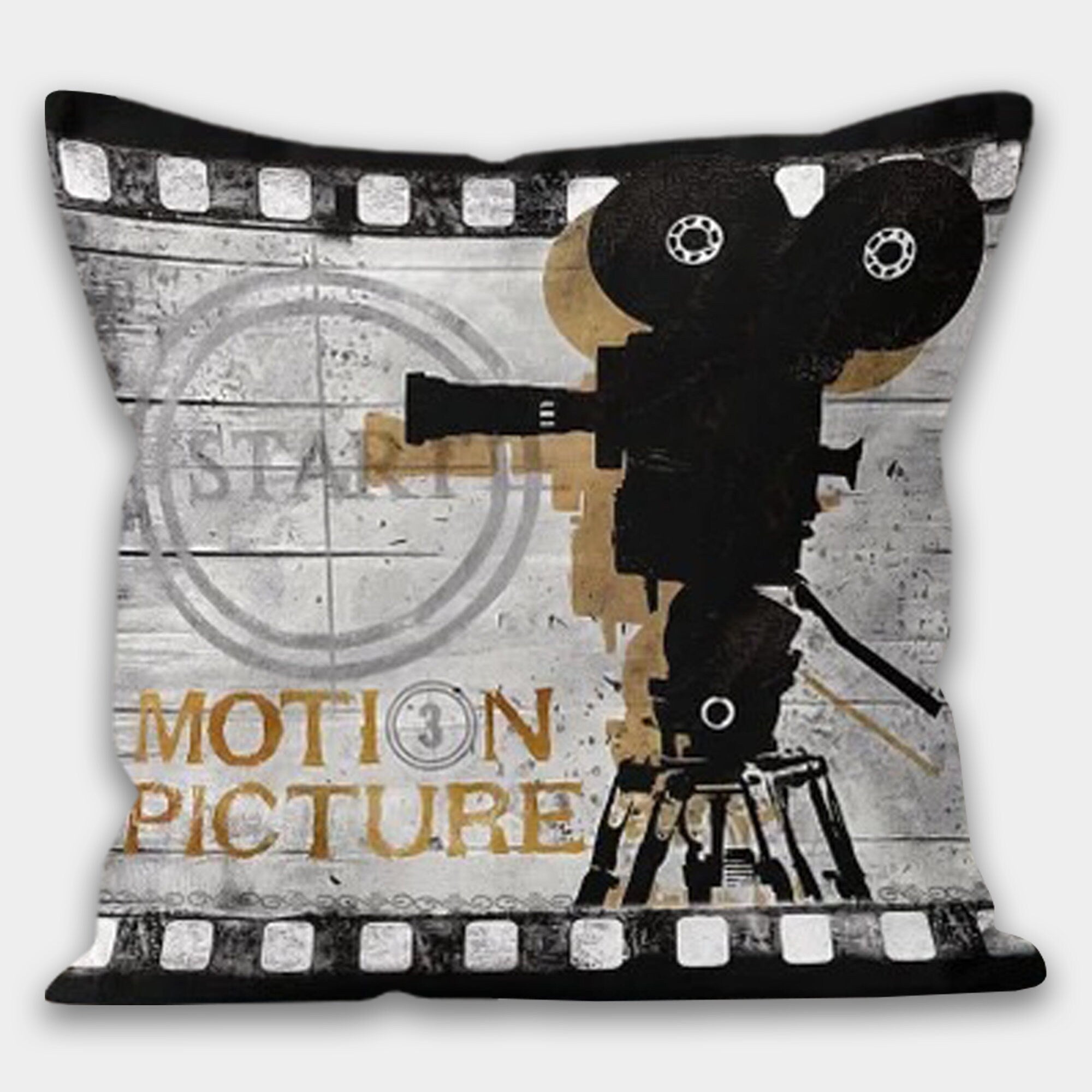 Cinema Pillowcase, Movie Night Pillow Cover, Modern Pillow, Movie Home Decor, Cinema Cushion Cover, Movie Hollywood Throw Pillow Case