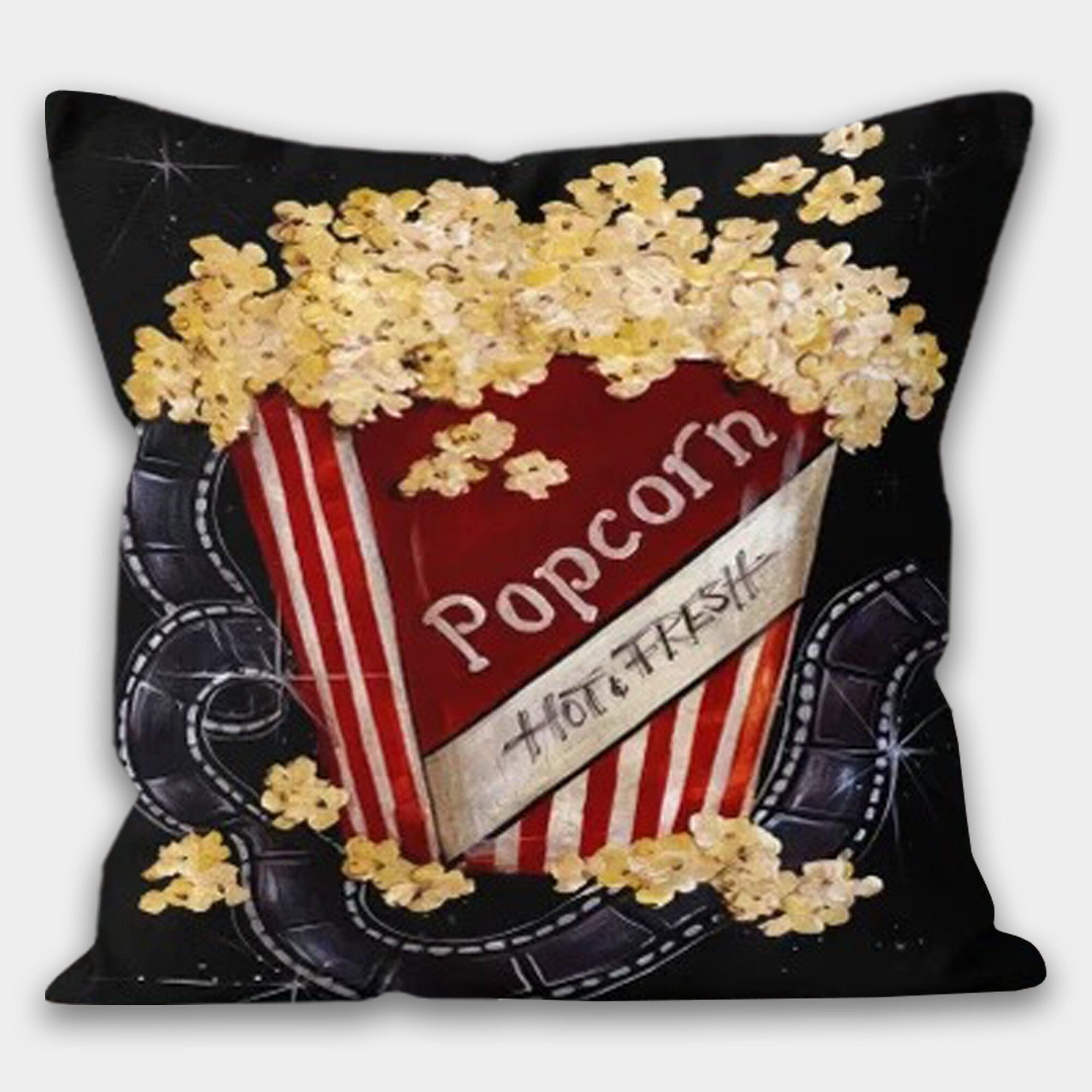 Cinema Pillowcase, Movie Night Pillow Cover, Modern Pillow, Movie Home Decor, Cinema Cushion Cover, Movie Hollywood Throw Pillow Case