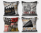 Cinema Pillowcase, Cinema Cushion Cover, Movie Night Pillow Cover, Modern Pillow, Movie Home Decor, Movie Hollywood Throw Pillow Case