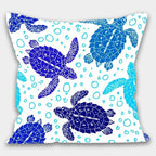 Nautical Pillowcase, Sea Turtle Pillow Cover, Sea Life Pillow, Seaside Decor Pillow, Nautical Cushions, Coastal Throw Pillow, Nautical Decor