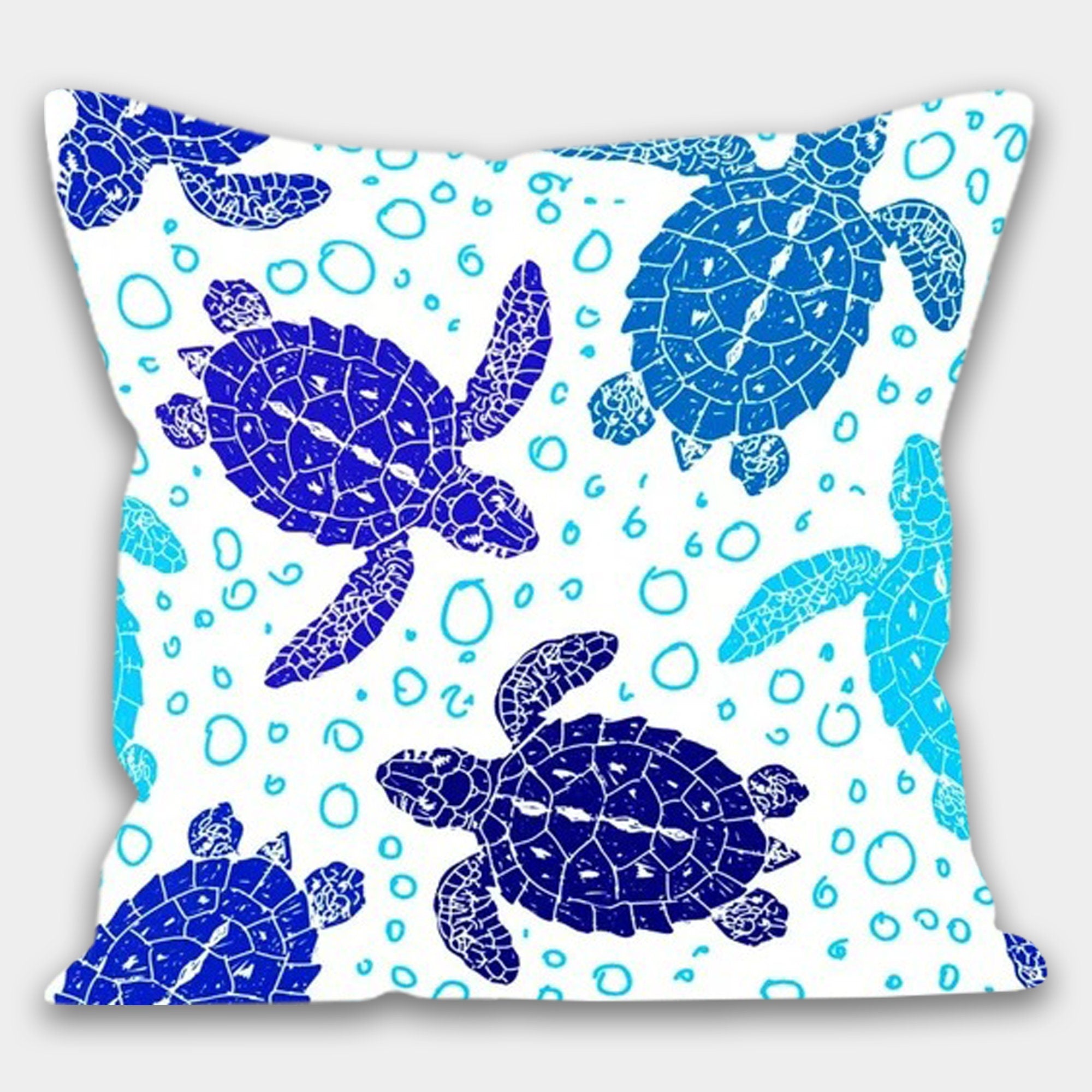Nautical Pillowcase, Sea Turtle Pillow Cover, Sea Life Pillow, Seaside Decor Pillow, Nautical Cushions, Coastal Throw Pillow, Nautical Decor