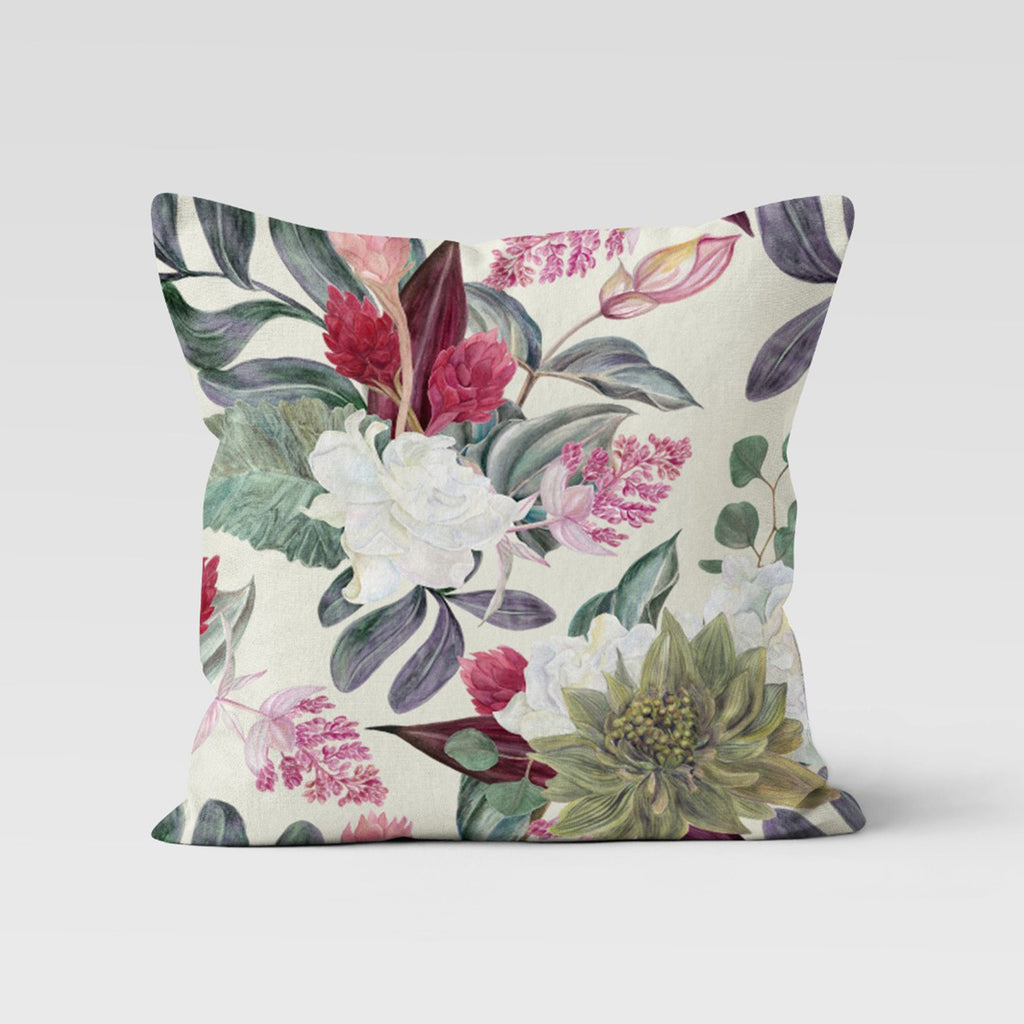 Pink Floral Pillow Cover, Floral Pillow Case, Summer Trend Flowers Cushion, Pastel Floral  Pillow Case, Floral Digital Print Cushion Cover