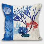 Nautical Pillow Cover, Sea Turtle Pillow Covers, Nautical Cushion Covers, Ocean Pillowcase, Coastal Pillow Covers, Sea Life Pillow Cover