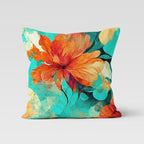 Boho Flowers Pillow Cover, Abstract Flower Pillowcase, Boho Decorative Trend Cushion, Decorative Pillow Case, Digital Print Pillow Cover