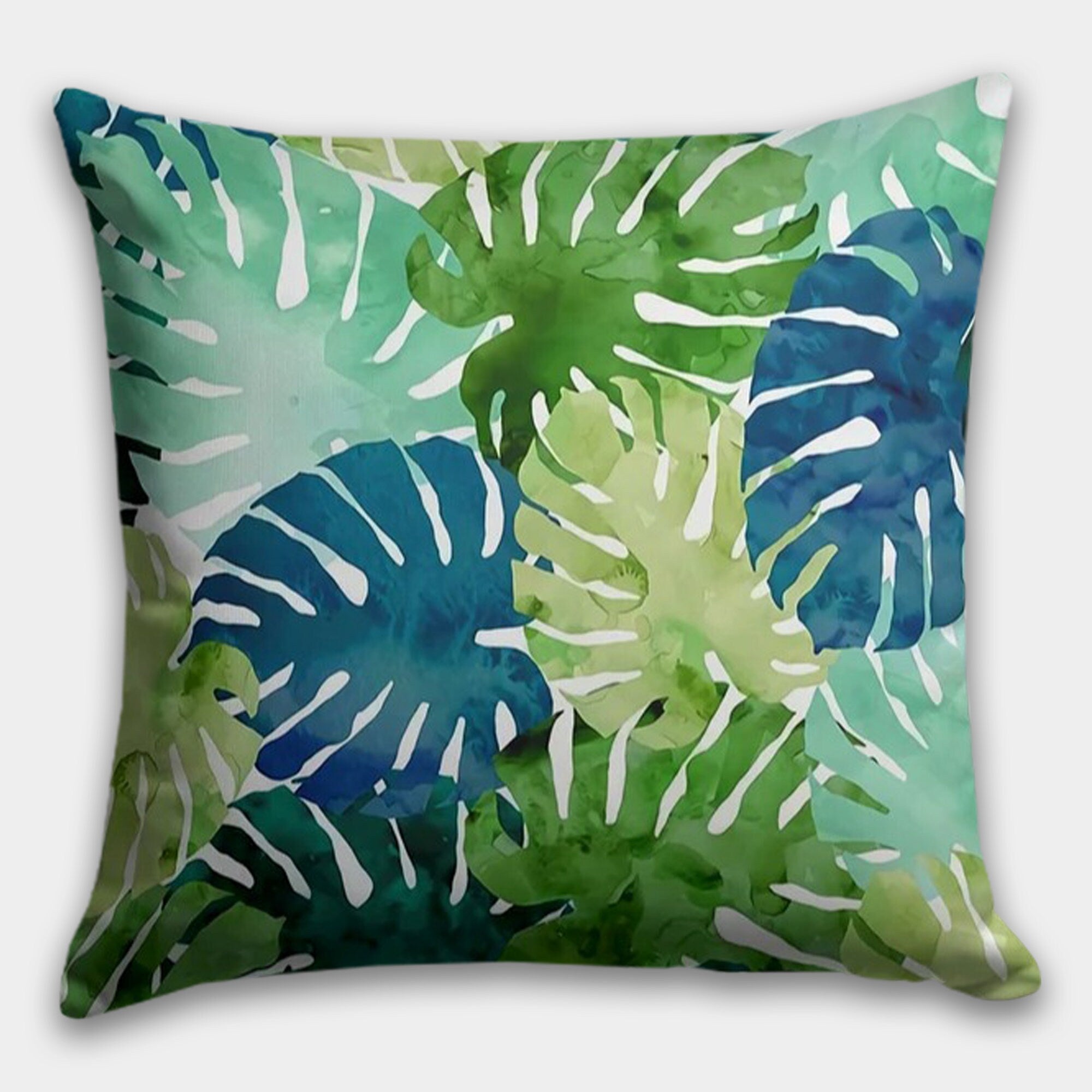 Tropical Leaves Pillow Cover, Green Leaves Pillow Cover, Botanical Cushion Cover, Giant Leaves Cushion Cover, Green Botanical Pillow Cases