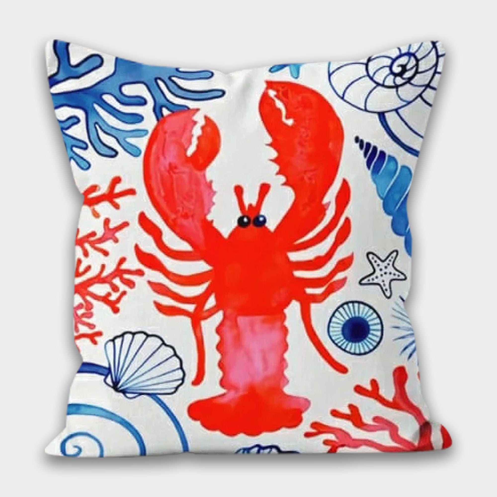 Nautical Sea Life Pillow Cover, Beach Decor Pillow, Navy Marine Pillow Cover, Nautical Cushions, Coastal Throw Pillow, Nautical Decor