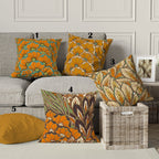 Boho Mustard Floral Cushion Cover, Autumn Leaves Pillow Cover, Bohemian Fall Leaf Pillow Case, Mustard Cushion Cover, Floral Pillow