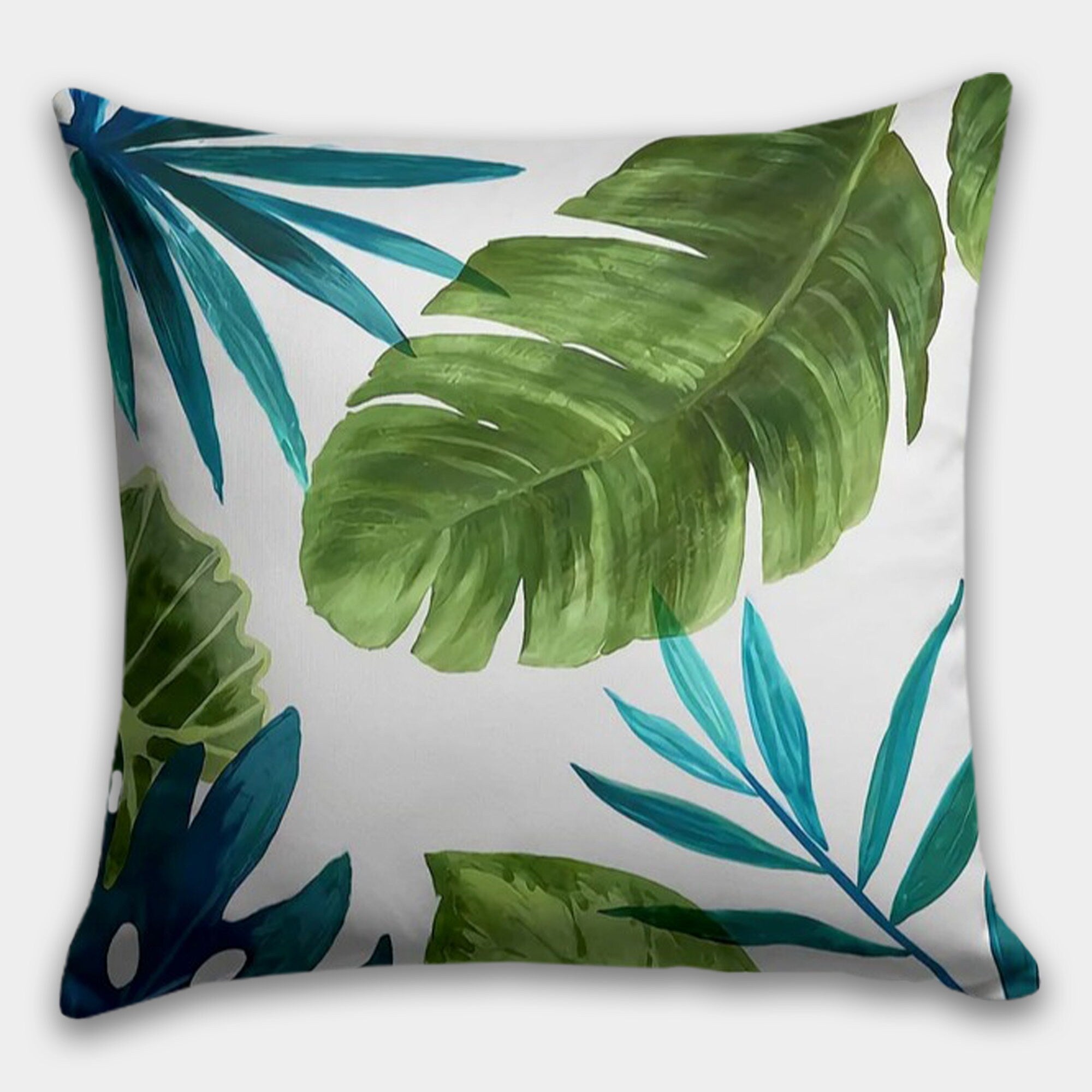 Tropical Leaves Pillow Cover, Green Leaves Pillow Cover, Botanical Cushion Cover, Giant Leaves Cushion Cover, Green Botanical Pillow Cases