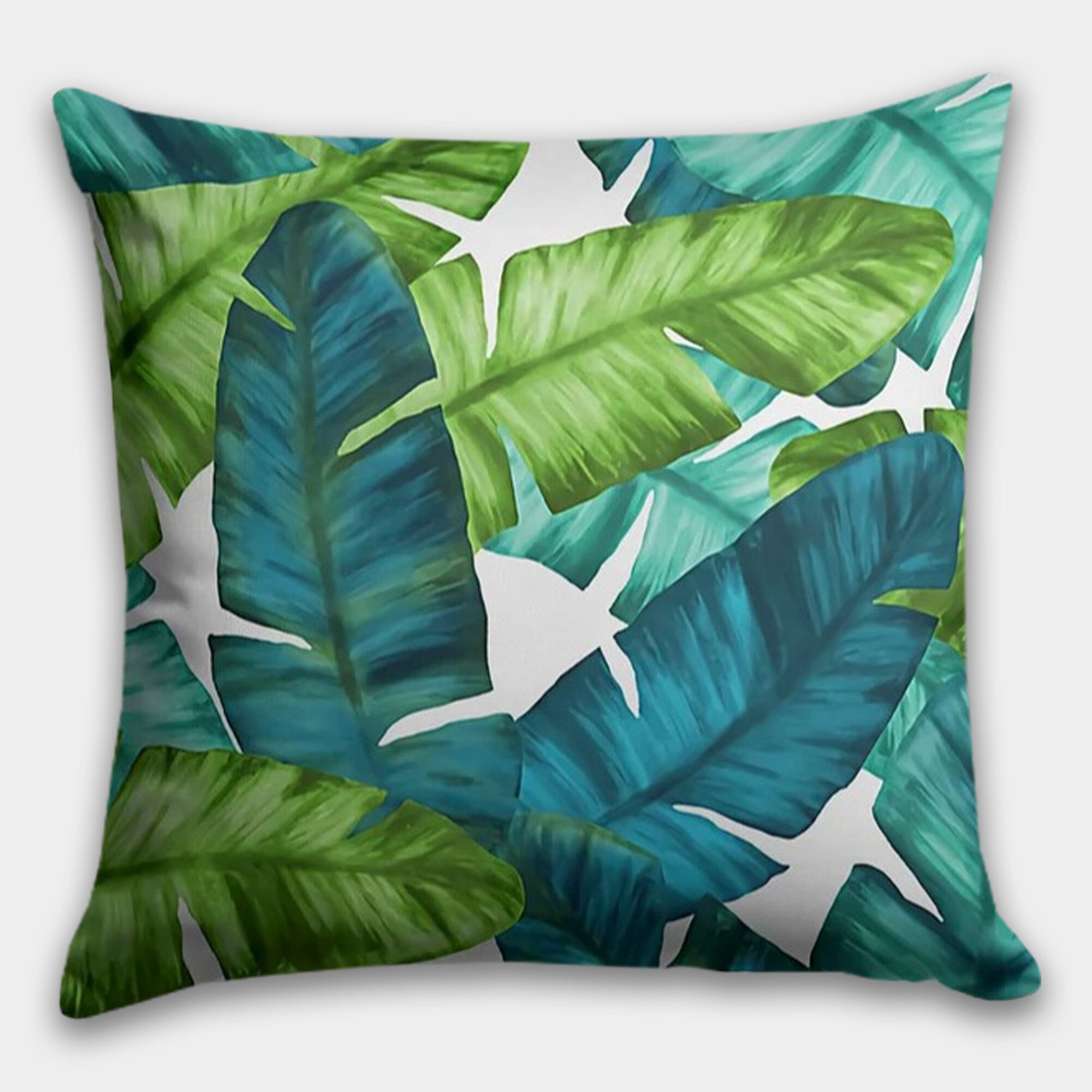 Tropical Leaves Pillow Cover, Green Leaves Pillow Cover, Botanical Cushion Cover, Giant Leaves Cushion Cover, Green Botanical Pillow Cases