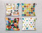 Retro Pillow Cover, Boho Abstract Pillow Cover, Mid Century Abstract Cushion Cover, Geometric Pillow Cover, 70's Cushion Cover