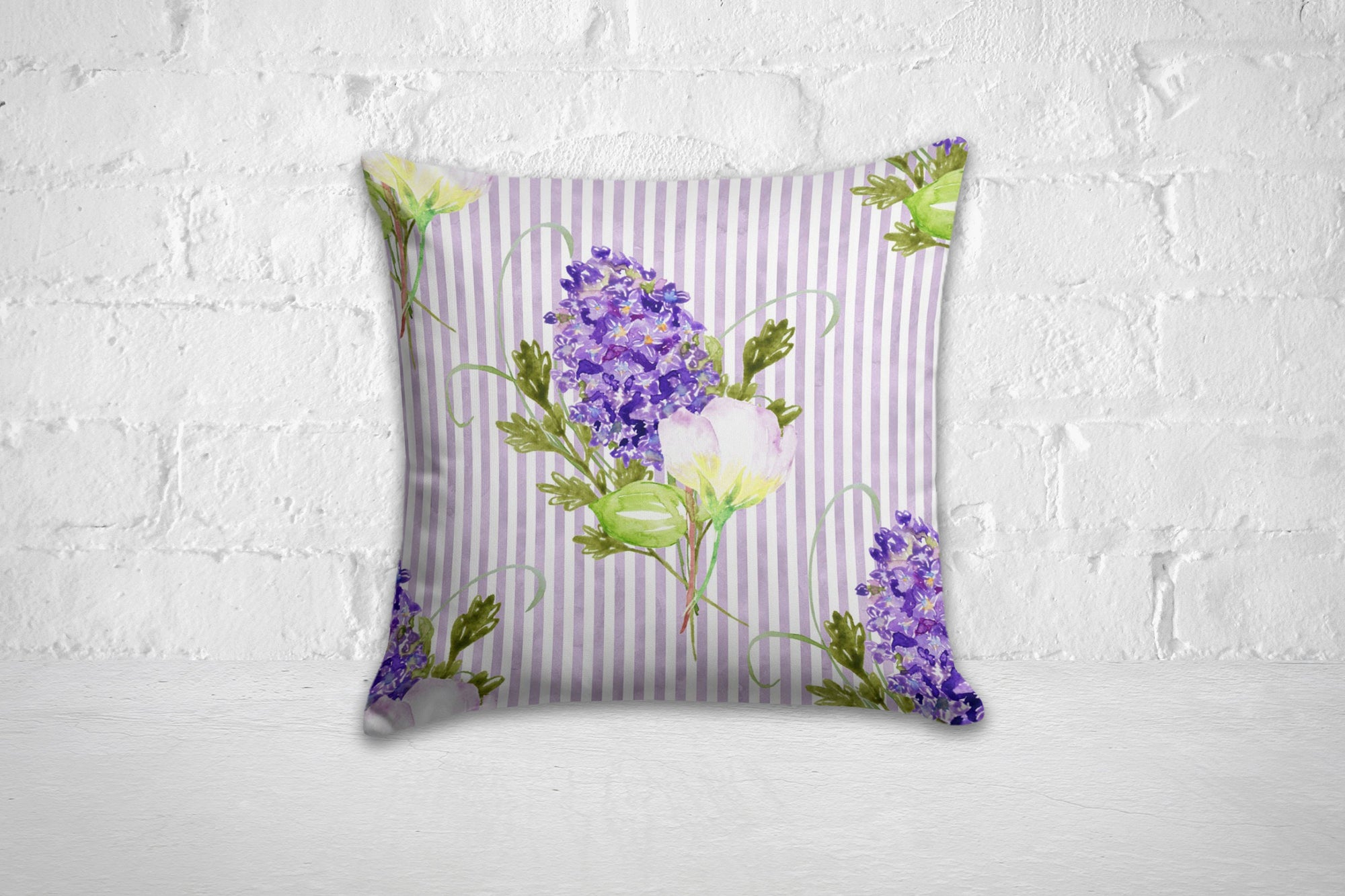 Purple Floral Pillow Cover, Lilac Floral Cushion Cover, Summer Trend Floral Cushion Covers, Decorative Pillow Case, Pink Floral Pillow