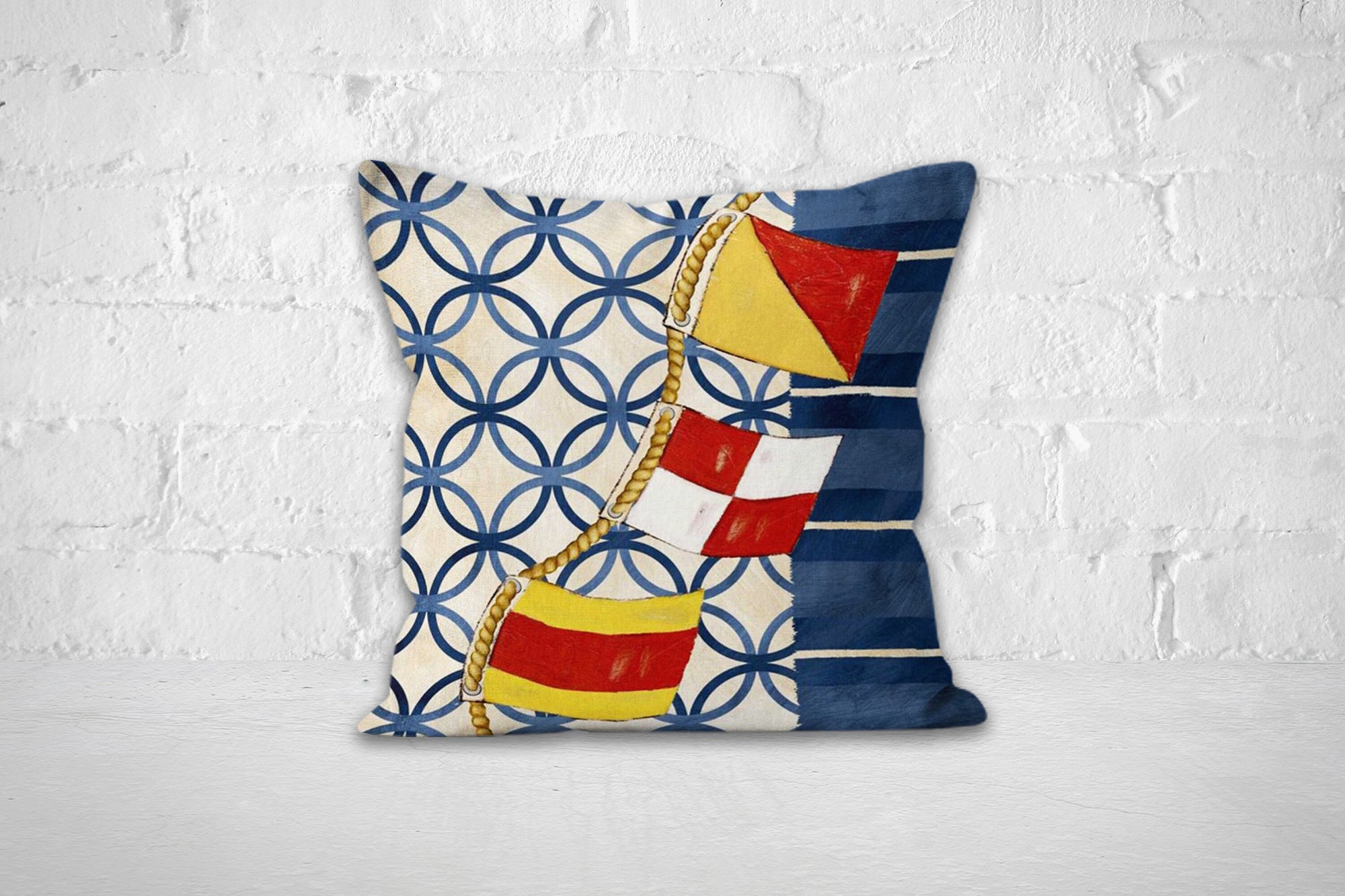 Nautical Pillow Cover, Anchor Cushion Cover, Nautical Themed Throw Pillow Cover, Ship Rudder Throw Pillow, Beach House Pillow, Summer Pillow