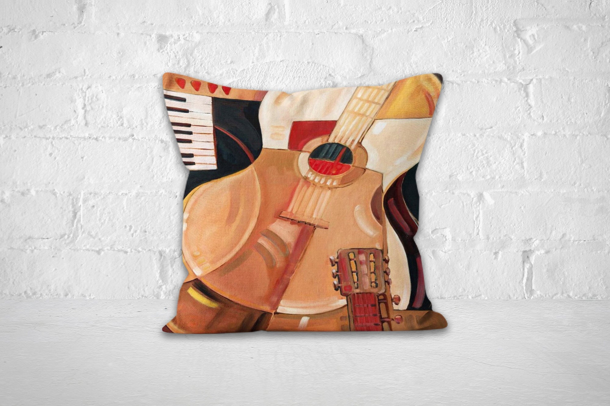 Musical Instruments Themed Pillow Case, Musical Instruments Pillow Cover, Music Pillow Cover, Instruments Cushion Cover, Musical Pillow Case