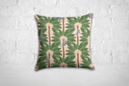 Tropical Jungle Style Pillow Cover, Tropical Animals Pillow Cover, Tropical Pillow Case, Green Leaves Pillow Case, Botanical Cushion Cover