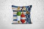 Nautical Pillow Cover, Anchor Cushion Cover, Nautical Themed Throw Pillow Cover, Ship Rudder Throw Pillow, Beach House Pillow, Summer Pillow