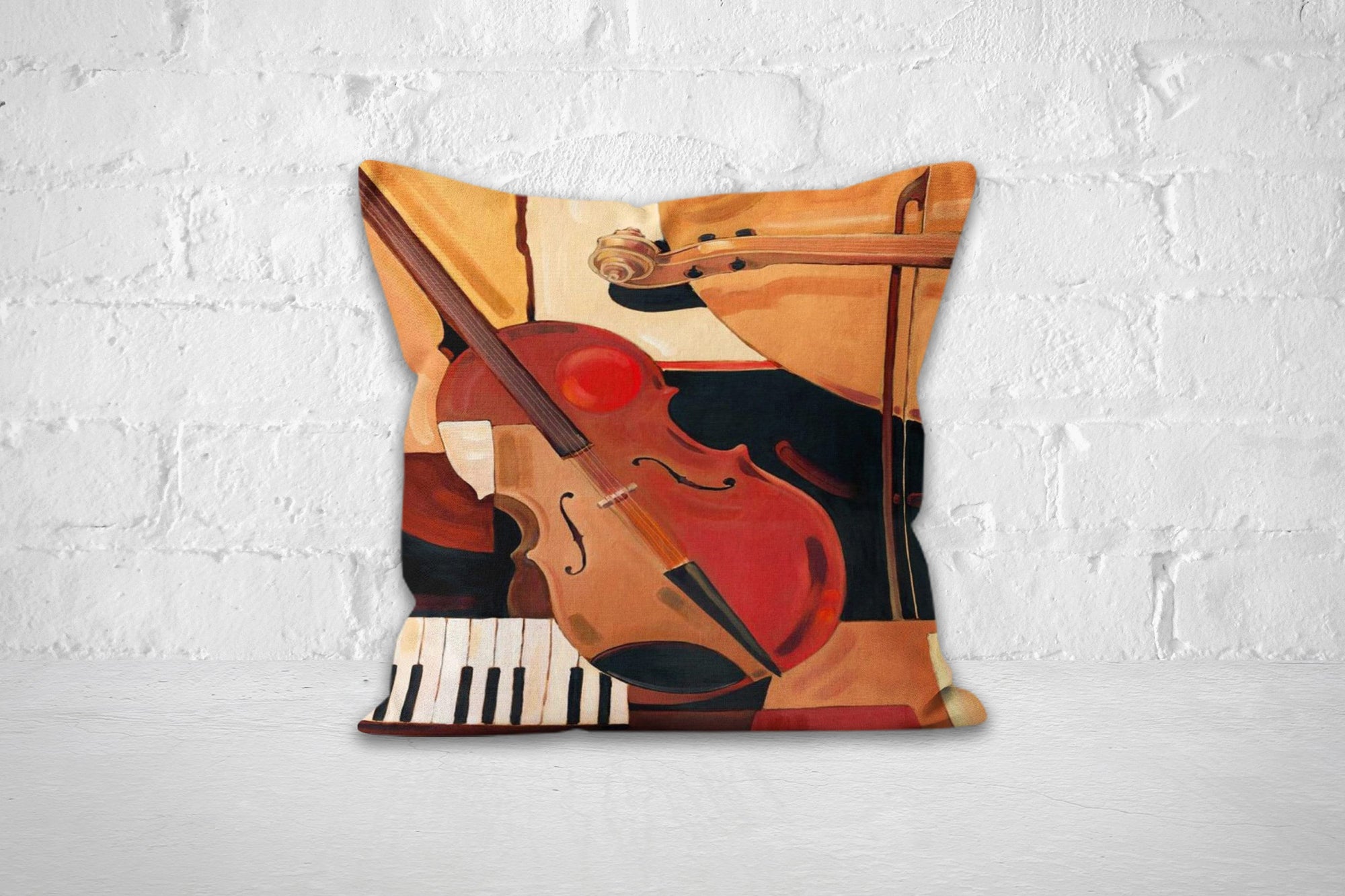 Musical Instruments Themed Pillow Case, Musical Instruments Pillow Cover, Music Pillow Cover, Instruments Cushion Cover, Musical Pillow Case