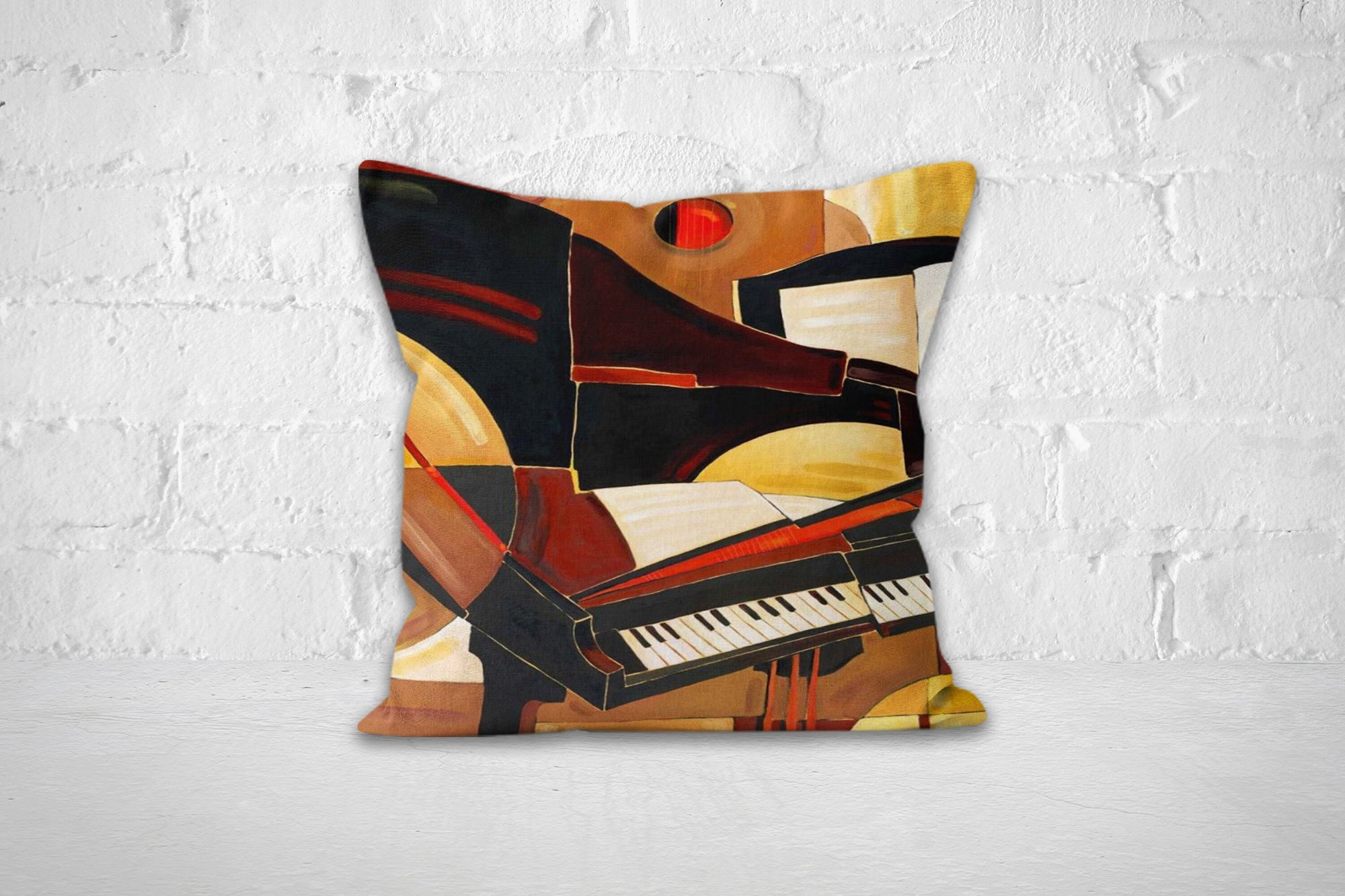 Musical Instruments Themed Pillow Case, Musical Instruments Pillow Cover, Music Pillow Cover, Instruments Cushion Cover, Musical Pillow Case