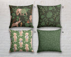Tropical Jungle Style Pillow Cover, Tropical Animals Pillow Cover, Tropical Pillow Case, Green Leaves Pillow Case, Botanical Cushion Cover
